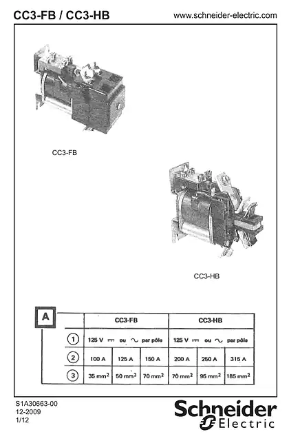 schneider施耐德CC3-FB_ CC3-HB Low power DC contactors
